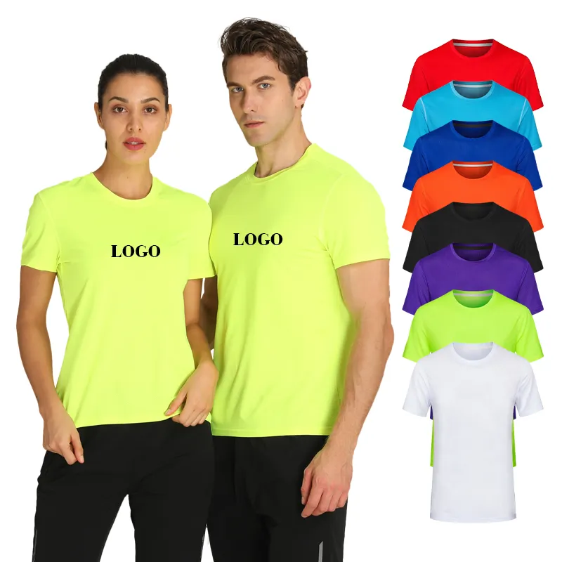 Hommes Femmes <span class=keywords><strong>Unisexe</strong></span> Polyester T-shirt Personnalisé T-shirt Impression T-shirt Blanc Personnalisé Impression Logo Sublimation T-shirts
