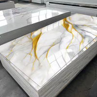 Panneau de revêtement mural en PVC 3D en gros pour la décoration d'hôtel Nouveau panneau Feuille de marbre UV 3mm