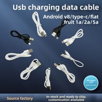 Câbles de charge pour jouets USB V8 Type-C vers Micro USB, câble de données à charge rapide avec gaine en PVC pour téléphone portable, ventilateur ou autres appareils électriques