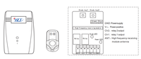 Receptor de control remoto RF universal de 433MHz 9-24V, receptor de puerta de garaje de 2 canales,-24V