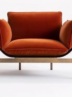 Fauteuil individuel de designer en PU, style italien minimaliste, luxe léger et moderne, pour hôtels, villas et salons