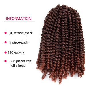 Leilong 8'' Tresses synthétiques pré-torsadées Black Beauty, cheveux colorés <span class=keywords><strong>avec</strong></span> Passion Spring Locs pour tressage - Product Image 2