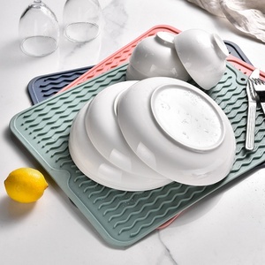 Modern Design Folding Silicone Dish Drying Mat Water-Proof <b>Placemat</b> <b>for</b> Multiple <b>Table</b> Usage Non-Slip Kitchen Kitchenmat - Product Image 3