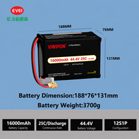 Viwipow Sedang Diskon Baterai Drone Li-ion Semi-solid State Tegangan Umum 44.4V 16000mah 25C Densitas Energi Tinggi 600-800 Siklus