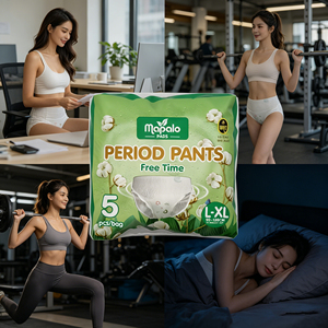 Nouveau design de culottes menstruelles jetables pour femmes, vente en gros, personnalisables, super absorbantes, anti-fuites, culottes de règles - Product Image 1