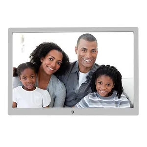 Digital Photo Frame 15 Inch 1280X800 Resolusi HD 16:9 Gambar Lebar Layar dengan Remote Control Inframerah (Logam)