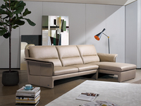 Canapé en cuir de luxe léger, design italien simple, moderne, en forme de L, pour salon et villa, rembourré, personnalisable, best-seller