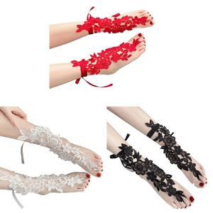 Decoraciones para fiestas, lencería, calcetines de encaje con cordones y diseño calado, accesorios de ropa interior para mujer, cubrepiés ajustado de encaje tentador - Product Image 3
