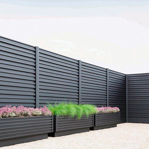 Hot Dipped Galvanized Black Aluminum Alloy Modern Home Privacy Slat <strong>Fence</strong> Panels Customizable Height Yard Safety 3D Modeling - Product Image 3