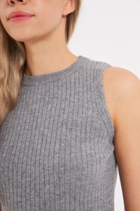 เสื้อกั๊กถักแขนกุดสำหรับผู้หญิงเสื้อสเวตเตอร์ถักแบบลำลองสำหรับฤดูหนาวผ้าแคชเมียร์แท้100% - Product Image 4