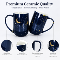 Ciel étoilé motif personnalisé céramique couleur changeante magique tasse à café chaleur réactive grande taille porcelaine cadeau tasse