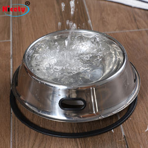 Tigela para Animais de Estimação em Aço Inoxidável Ecológica com Furo para Pegada, Antiderrapante, Vários Tamanhos, Tigela Moderna para Água para Gatos e Cães - Product Image 6