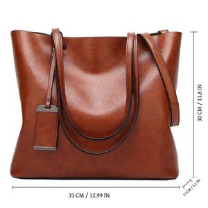 Sac fourre-tout multifonctionnel de luxe en similicuir léger et vintage pour femme, grande capacité, design portable - Product Image 2