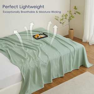 Manta de Algodón 100% de Alta Calidad y Económica de Fábrica, Anti-Pilling, Suave y Cálida, Tipo Waffle, el Mejor <span class=keywords><strong>Regalo</strong></span> para Amigos, <span class=keywords><strong>Padres</strong></span> e Hijos - Product Image 2