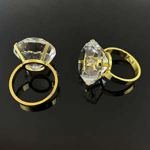 Nuevo anillo de servilleta de oro de boda de diamante de cristal transparente - Product Image 6