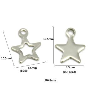 Stainless Steel Star Pendant Gold <b>Silver</b> Openwork Five Pointed Charm Jewelry Findings For Necklace <b>Bracelet</b> Accessories - Product Image 2