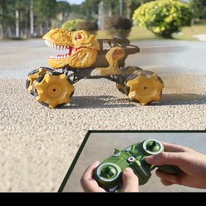 Coche a Control remoto para niños, juguete <span class=keywords><strong>de</strong></span> dinosaurio, camión monstruo <span class=keywords><strong>de</strong></span> 2,4 GHz, gira 360 grados, <span class=keywords><strong>acrobacias</strong></span>, coches recargables, juguetes para derrapar al aire libre - Product Image 4