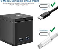 Vente directe d'usine, boîte de chargeur de batterie en plastique léger à 3 canaux pour caméra d'action sportive 9/10/11/12