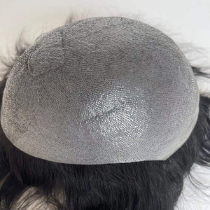 天然发际线前v环高品质100% 人发假发男士聚 - Product Image 4