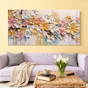 Tóm Tắt Kết Cấu Sơn Dầu Vẽ Tay Hoa Vải Tường Nghệ Thuật Màu Đen Khung Cho Hiện Đại Trang Trí Nội Thất Khách Sạn Sử Dụng Pha Lê - Product Image 3