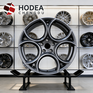 Cerchio in Lega di Alluminio da 18 Pollici 8J Multirazza <span class=keywords><strong>Grigio</strong></span> Canna di Fucile Lavorato a Macchina per <span class=keywords><strong>Alfa</strong></span> <span class=keywords><strong>Romeo</strong></span> 4C Coupé Performance Retrofit Personalizzato - Product Image 3