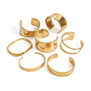 Brazalete de Acero Inoxidable de Alta Gama, Diseño Abierto, Joyería de Acero Titanio, Conjunto de Brazaletes Unisex de Moda - Product Image 5