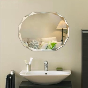 Espejo de Maquillaje de Baño de Vidrio Irregular Dorado Vintage Moderno con Marco de Aluminio Personalizado para Decoración de Sala de Estar <span class=keywords><strong>Ecoliving</strong></span> - Product Image 4