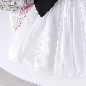 2025 été nouvelles filles nœud T manches + blanc princesse vent jupe costume filles vêtements ensembles - Product Image 6