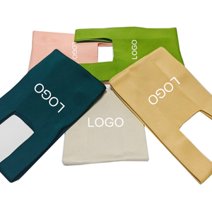 Sac fourre-tout décontracté en polyester tricoté, personnalisé avec logo, faible MOQ, couleur unie, idéal pour cadeaux et promotions - Product Image 2
