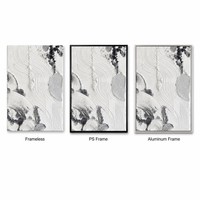 Peinture abstraite à la spatule, faite à la main, noir et blanc, grande toile texturée, vente en gros, sans cadre, pour galerie, déclaration artistique murale