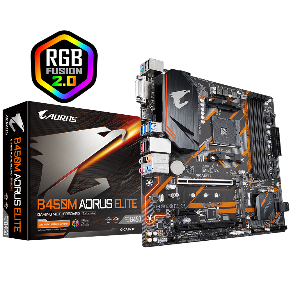 GIGABYTE-placa base B450M AORUS ELITE AMD AM4 para