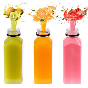 Pet vuông nhựa nước giải khát chai nước trái cây 250ml-1500ml phạm vi với vít Cap cho Soda trà cà phê đóng gói Logo tùy chọn in ấn - Product Image 3