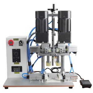 Máquina de sellado de escritorio semiautomática eléctrica comercial para botellas de plástico, latas rotativas, tapado para botellas de plástico - Product Image 1