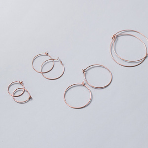 Boucles <span class=keywords><strong>d</strong></span>'oreilles créoles classiques en <span class=keywords><strong>argent</strong></span> Sterling 925 mode 0.7mm fil <span class=keywords><strong>oreille</strong></span> ronde cerceaux bijoux pour femmes - Product Image 4