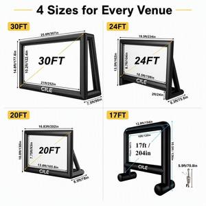 Écran de cinéma gonflable géant pour l'extérieur, taille personnalisée, écran de projection, kit de cinéma pop-up avec souffleur et sac - Product Image 2