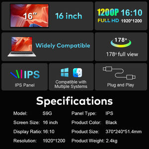 Monitor portátil de 16 pulgadas con pantalla IPS 1200P, monitor dual desmontable, fácil de configurar, compatible con conectar y usar, compatible con múltiples dispositivos. - Product Image 3