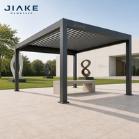 Pergola en aluminium Jiake 6063-T5 avec toit à lames motorisées pour musée, jardin de sculptures, patio, galerie extérieure, gazebo, pavillon