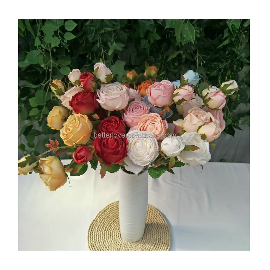 Betterlove diamant roses mariage hôtel décoration conduit rose bouquet de fleurs artificielles fleurs artificielles