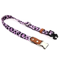 Collier pour animaux de compagnie tendance à imprimé léopard, tissu imprimé durable pour chiens de petite et moyenne taille, boucle en métal, accessoire pour collier d'animal
