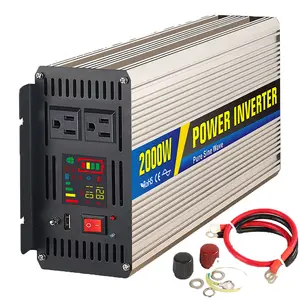 Yumuşak başlangıç tek fazlı 1500w 2000w invertör 12v 220v saf sinüs dalga güç inverteri 12v dc 120v 220volt ac şarj cihazı ile