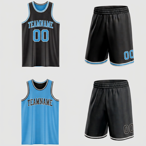 Conjunto de Uniforme de Baloncesto Reversible Personalizado, Impresión por Transferencia de Calor, Poliéster de Secado Rápido, Nombre y Número Personalizados, Cintura Elástica - Product Image 1