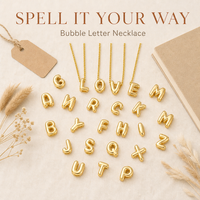 Collier à lettres bulles, pendentif initial personnalisé, collier à breloques gonflées, cadeau DIY pour elle, bijoux pour femme