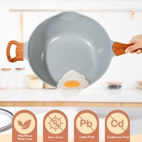 Batterie de cuisine antiadhésive multifonctionnelle de haute qualité en aluminium moulé sous pression Wok antiadhésif à chauffage rapide