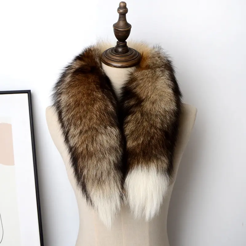 Fashion Fur Collar Neck Warmer Real Fox Fur Collar Scarf For Jacket Detachable Fox Fur Scarf For Women Winter Outwear