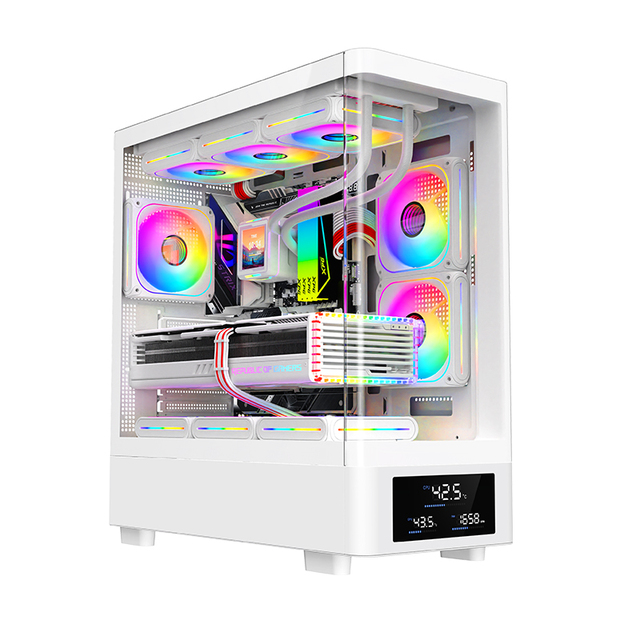 OEM Cabinet Gaming Pc With Temp Display Atx Matx Pc Case Gaming Computer Case with Tempered Glass for Computer Cases & Towers