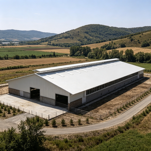 Stalla Moderna Prefabbricata in Acciaio per l'Allevamento di Bovini da Carne con Struttura in Acciaio Zincato a Caldo e Design Impermeabile - Product Image 2