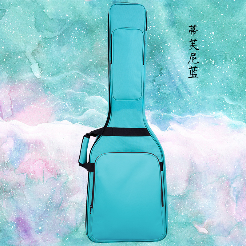 Sac de guitare électrique amélioré bleu tiffany + repose-cou