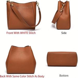 Dropshipping Shopify 2025 Trendy Women's Leather Shoulder Bucket Bag - Commute, Office & Travel, Large Capacity & Versatile - Product Image 5