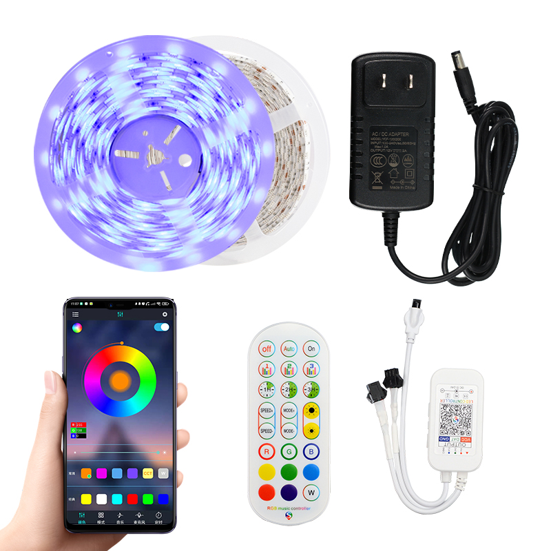 Customized SMD5050 10m Long WS2811 digital rgb LED Strip Kit LC8806 waterproof RGB 24key LED strip kit