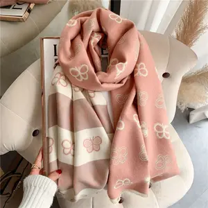 High Quality New Fashion Winter Warm Thick Scarves Women Luxury Designer Brand Cashmere Scarf Pashmina Shawl Double Sided Stoles